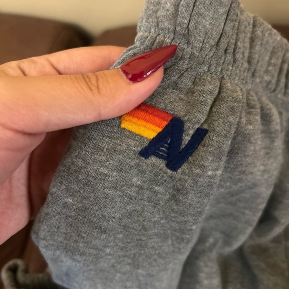 aviator nation smiley happy face sweatpants heather grey - Picture 2 of 5